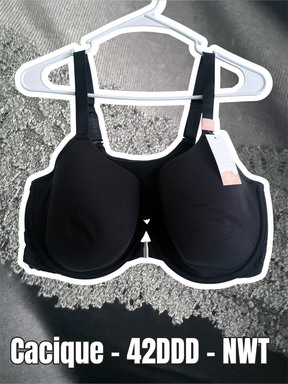 Cacique Black Full Coverage T-Shirt Bra